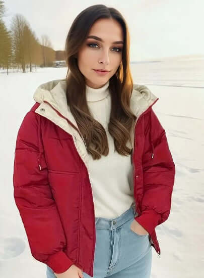 R&B | Damen Fleecegefütterte Kapuzenjacke