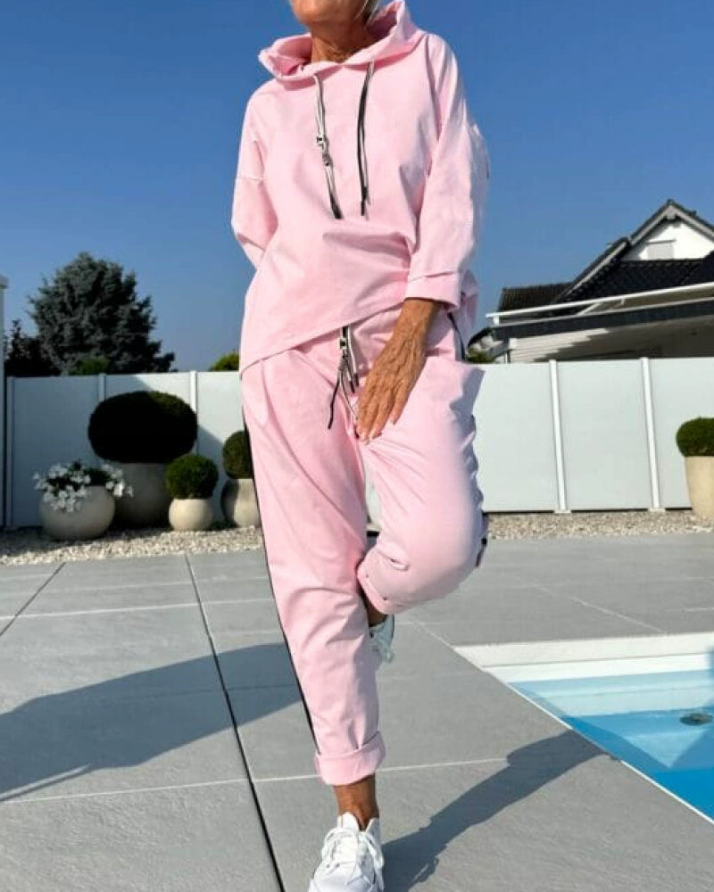R&B | Zweiteilige Satz mit Damen Kapuzen Sweatshirt und Hosen