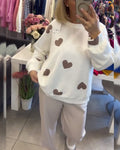 R&B | Frauen Casual Herz Pullover