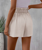 R&B | Einfarbige Shorts mit hoher Taille für Frauen