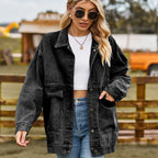 R&B | Übergröße Denim Damenjacke mit Bequemer Passform