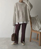 Bequemer Oversize-Pullover mit Tasche