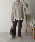 R&B | Überdimensionierter Strickpullover mit Tasche Wollmischung Lässig und Warm