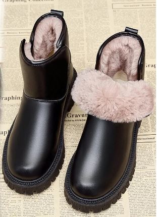 R&B | Leder Dicksohlige Baumwollstiefel