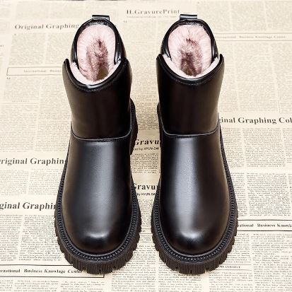 R&B | Leder Dicksohlige Baumwollstiefel