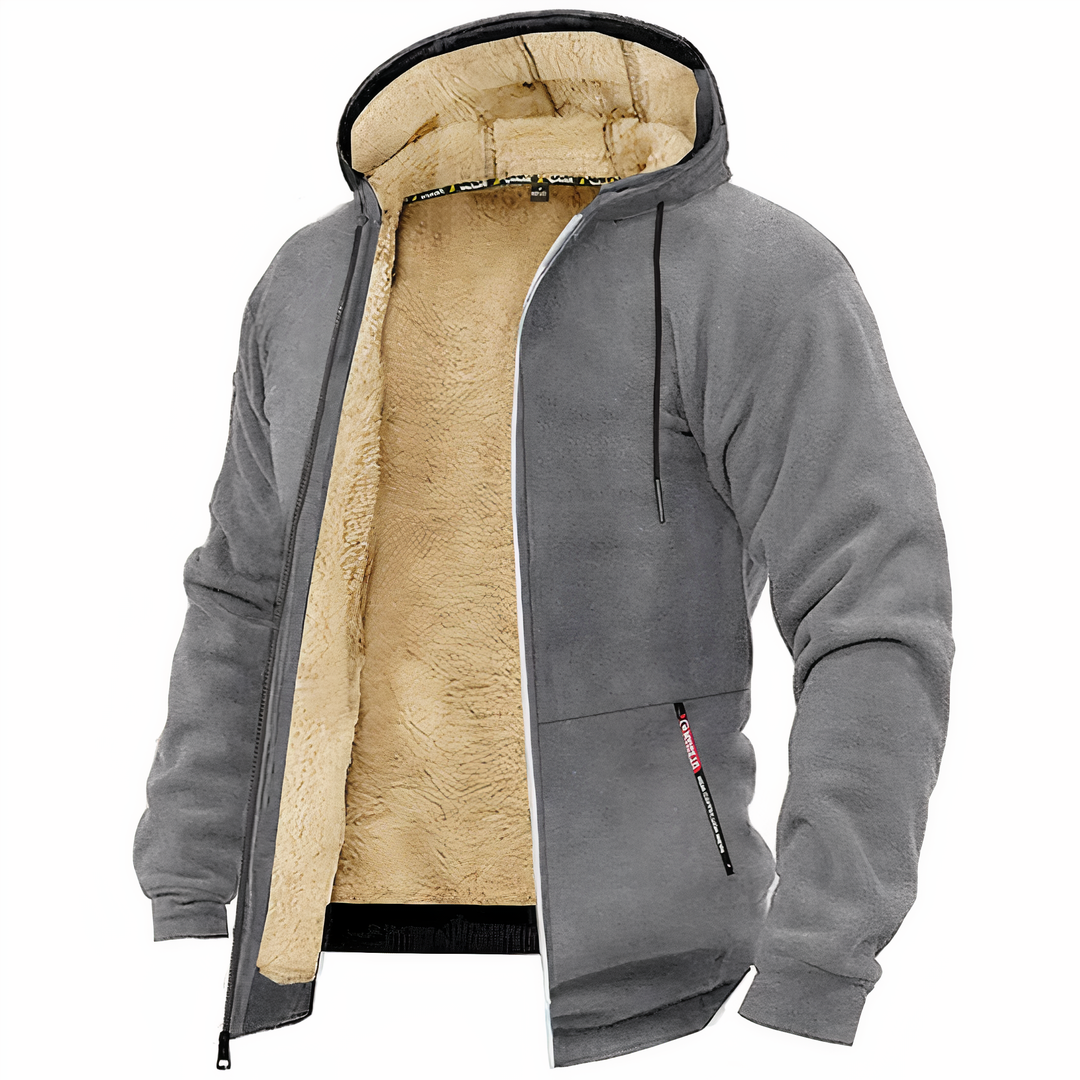 R&B | Herren Fleecegefütterte Kapuzenjacke mit Reißverschluss