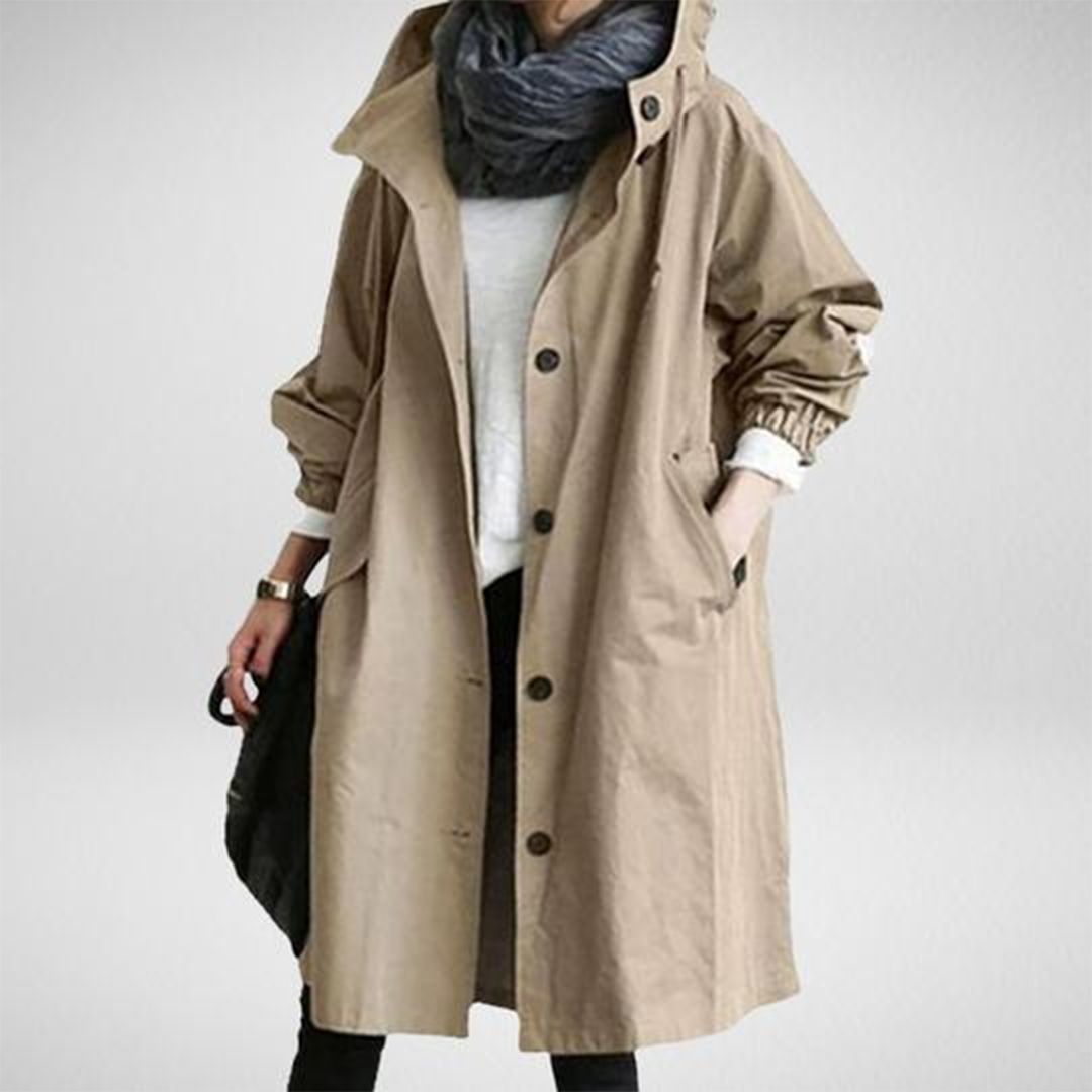 Wasserdichte lange Damen Regenjacke