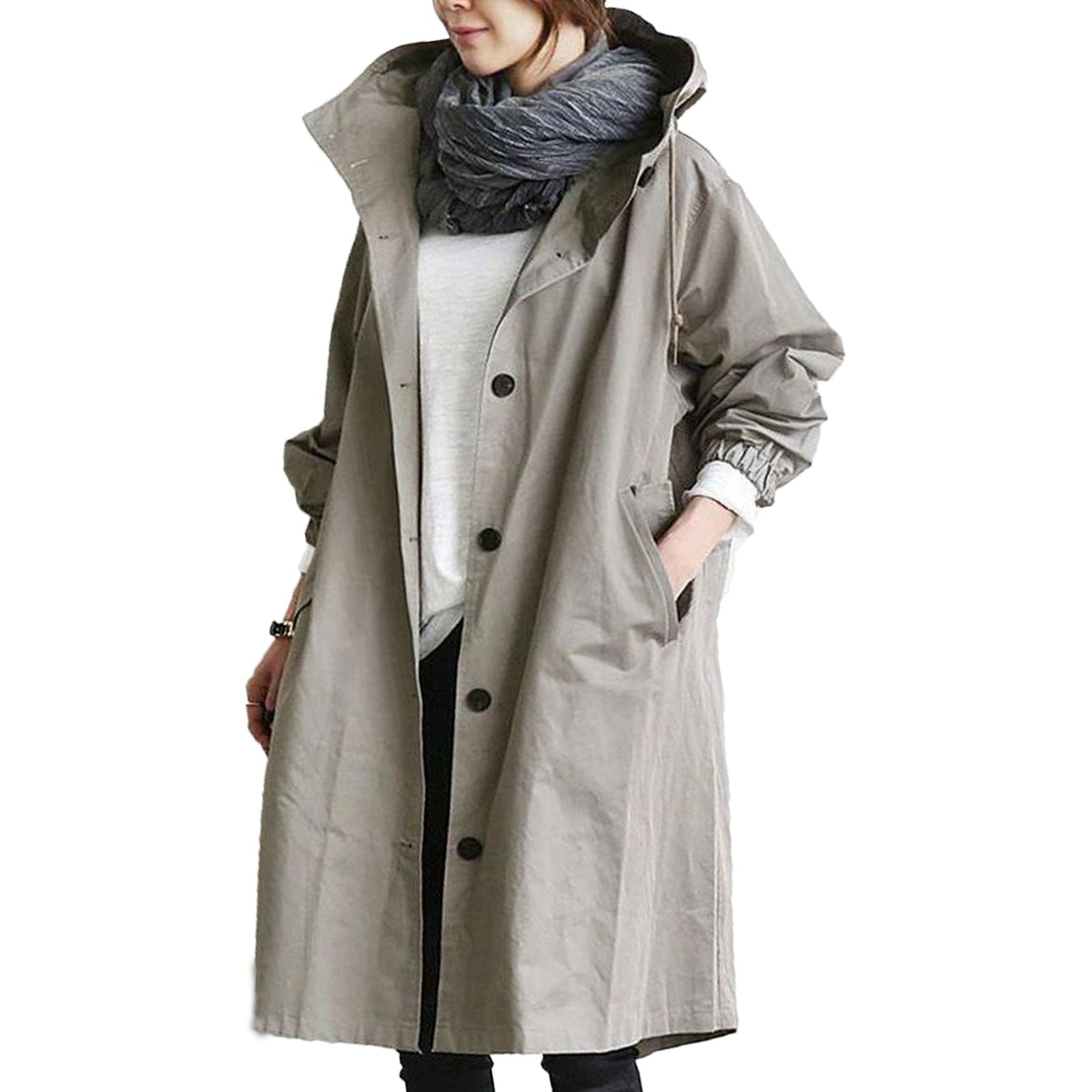 Wasserdichte lange Damen Regenjacke