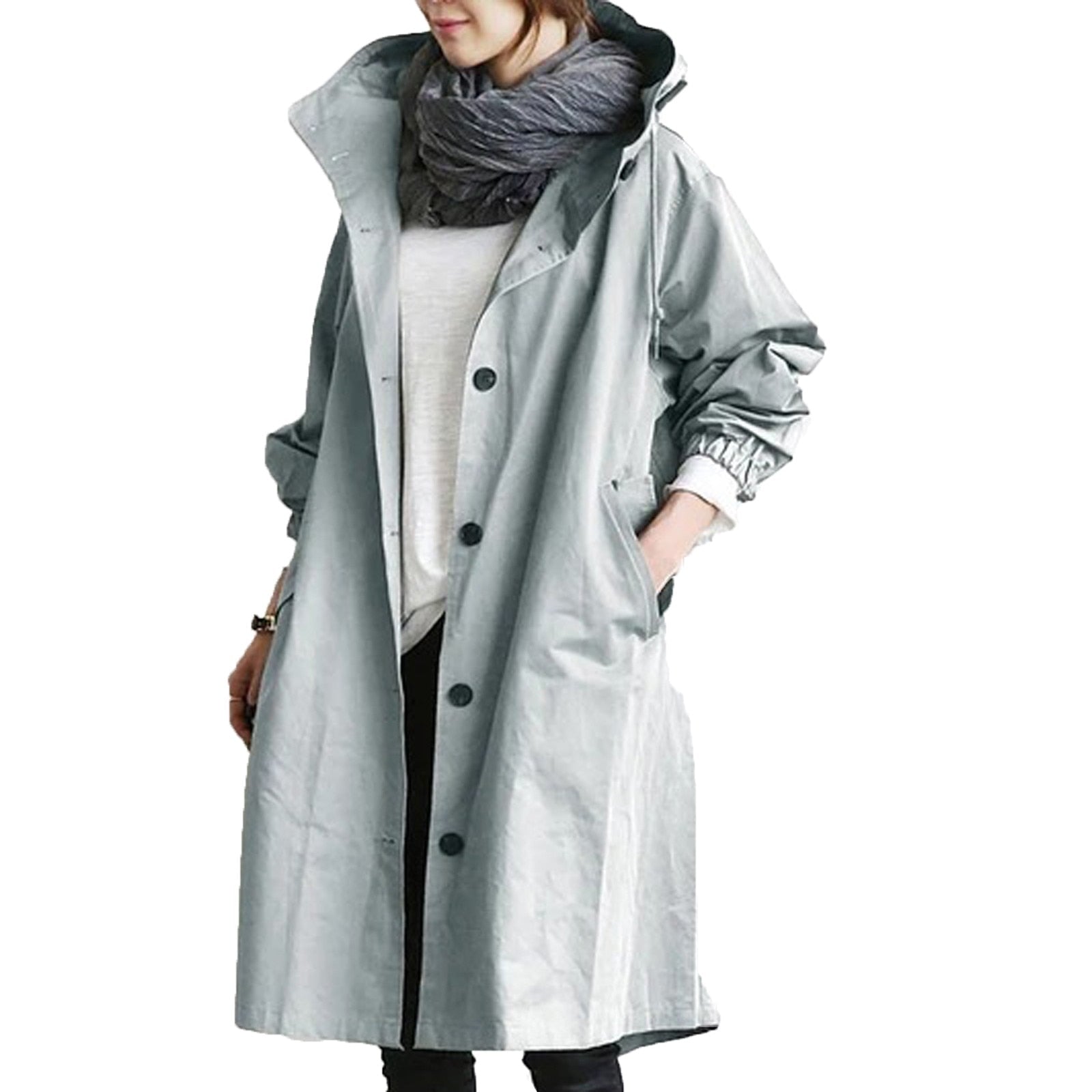 Wasserdichte lange Damen Regenjacke