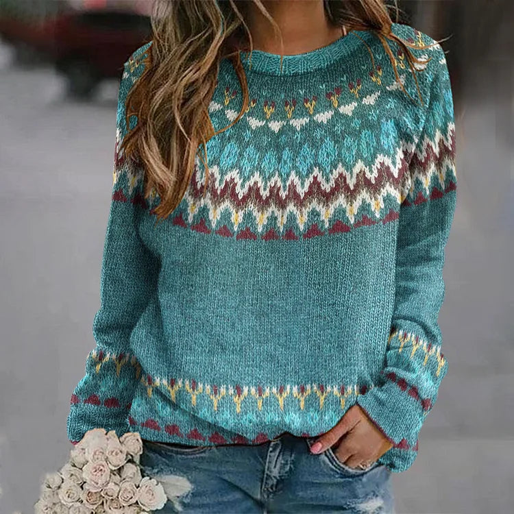 R&B | Retro-Wellenmuster-Pullover