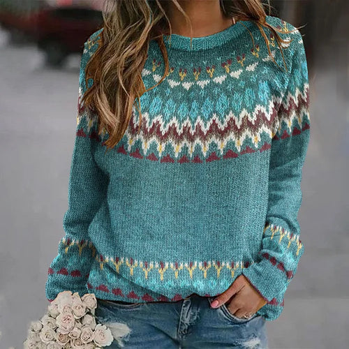 R&B | Retro-Wellenmuster-Pullover