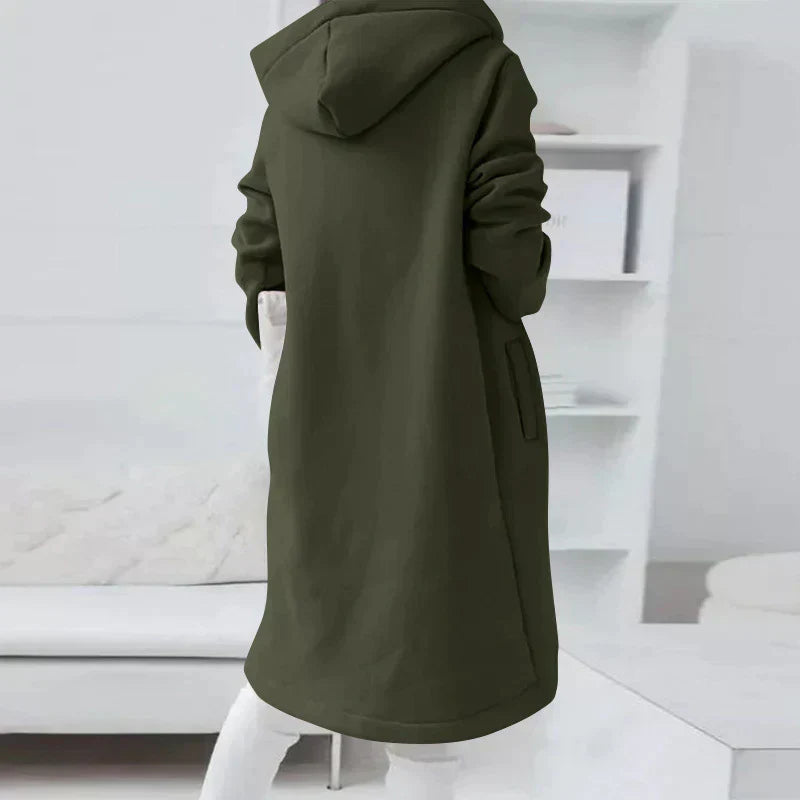 R&B | Lange Kapuzenjacke mit Reißverschluss