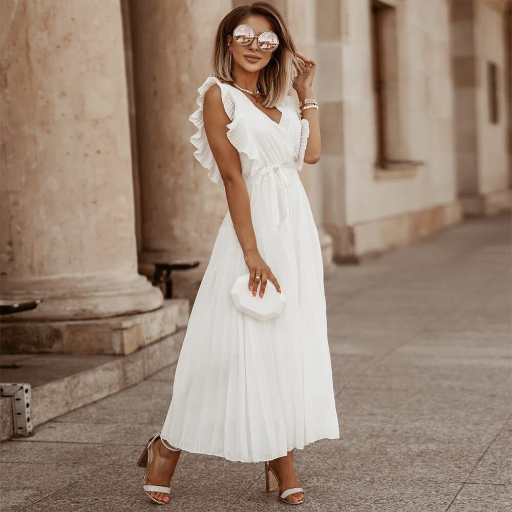 R&B | Weiße Boho Hochzeitskleid