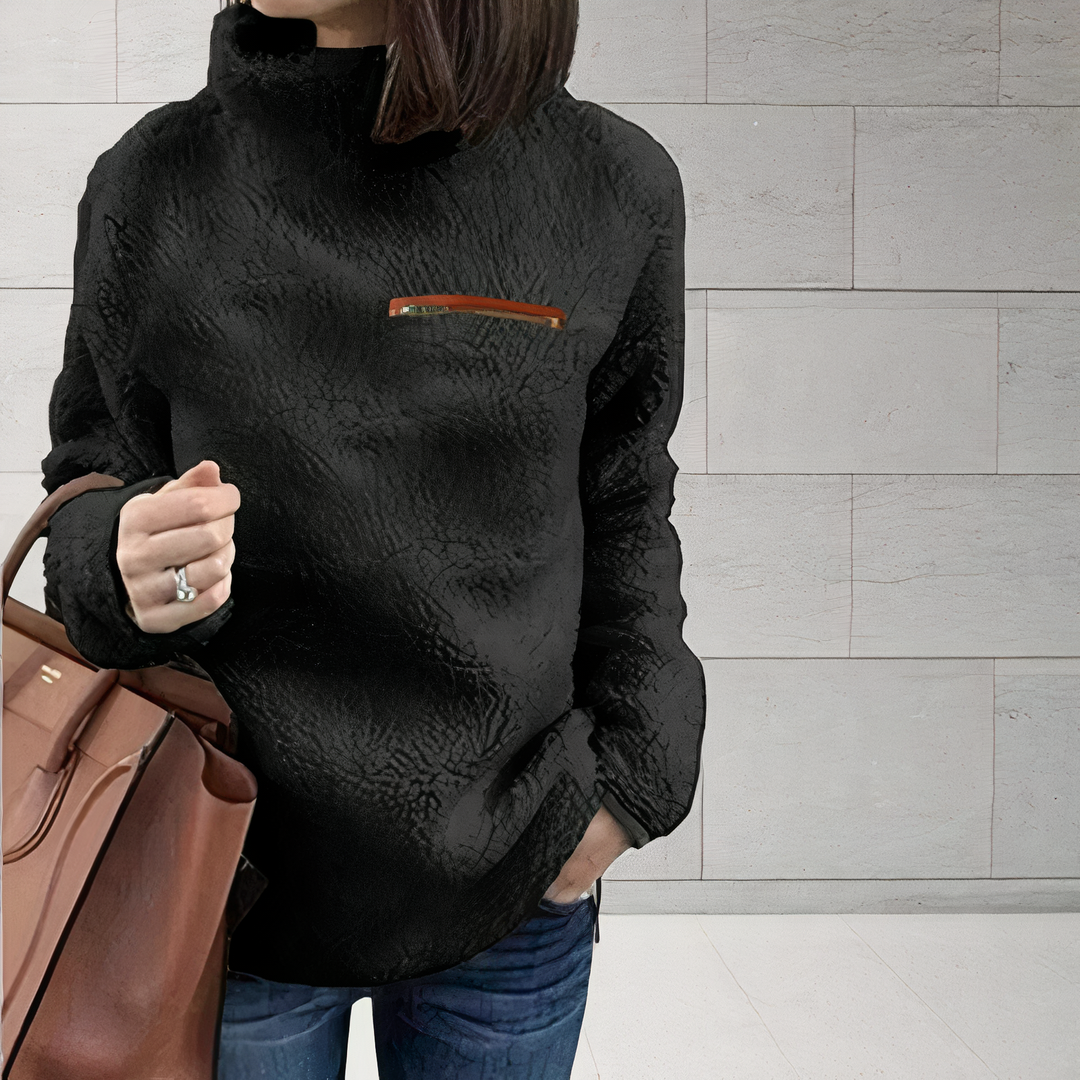 R&B | Woll-Rollkragenpullover mit Druck