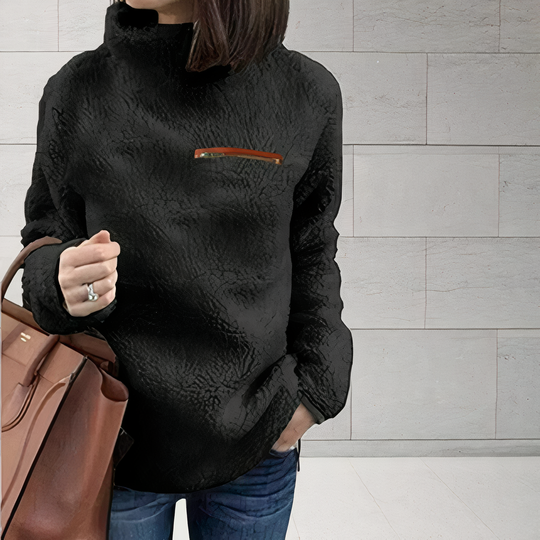R&B | Woll-Rollkragenpullover mit Druck