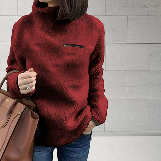R&B | Woll-Rollkragenpullover mit Druck