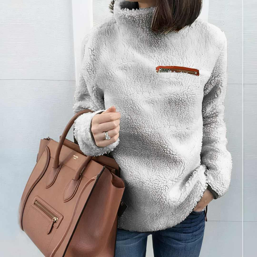 R&B | Woll-Rollkragenpullover mit Druck