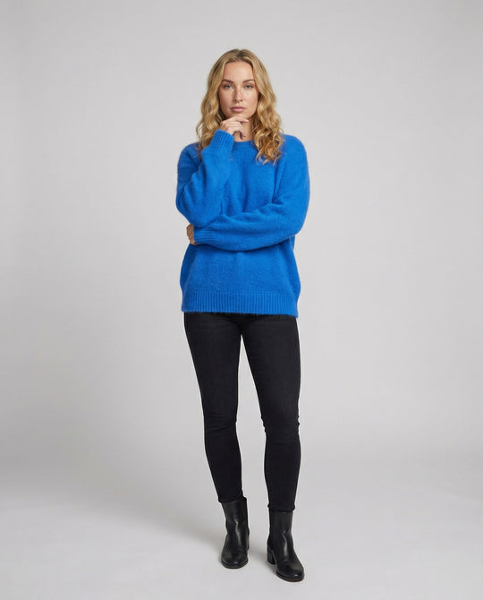 Damen Strickpullover aus weichem Kaninchenhaar-Mix Oversize