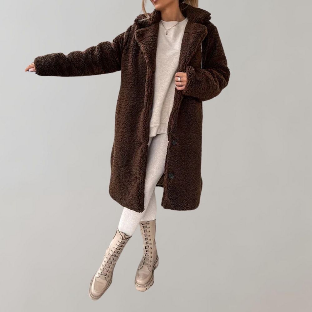 R&B | Langer Teddy Mantel für Damen
