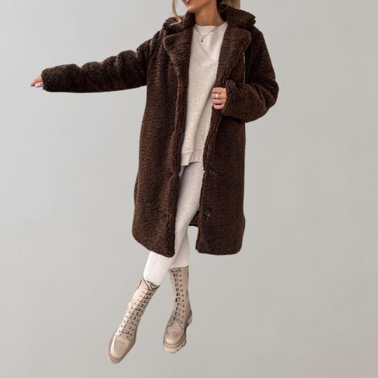 R&B | Langer Teddy Mantel für Damen