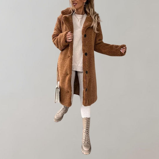 R&B | Langer Teddy Mantel für Damen