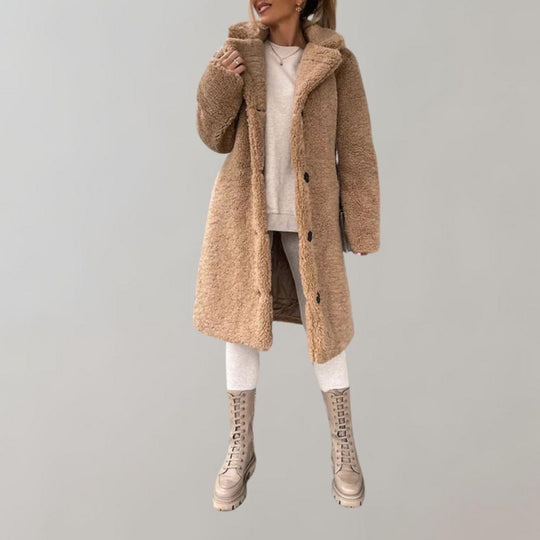 R&B | Langer Teddy Mantel für Damen