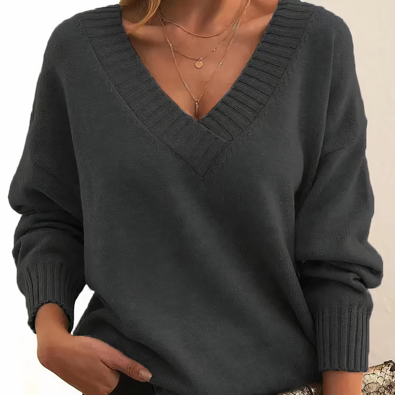 R&B | Pullover - Damen Herbst V-Ausschnitt Pullover
