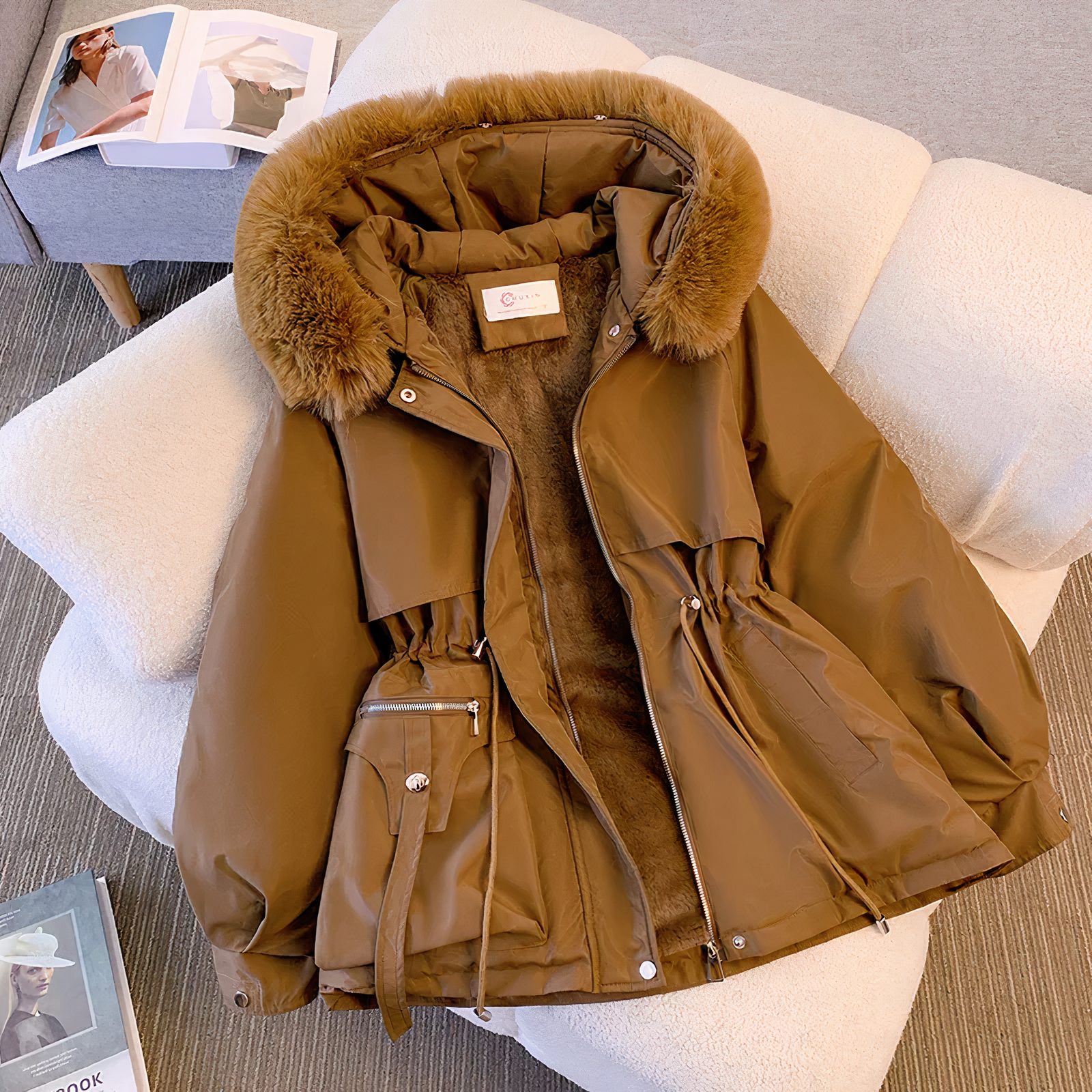 R&B | Winterjacke mit Pelzmütze