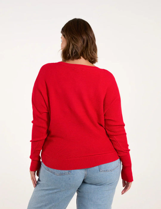 R&B | Roter Kapuzen Freizeitpullover