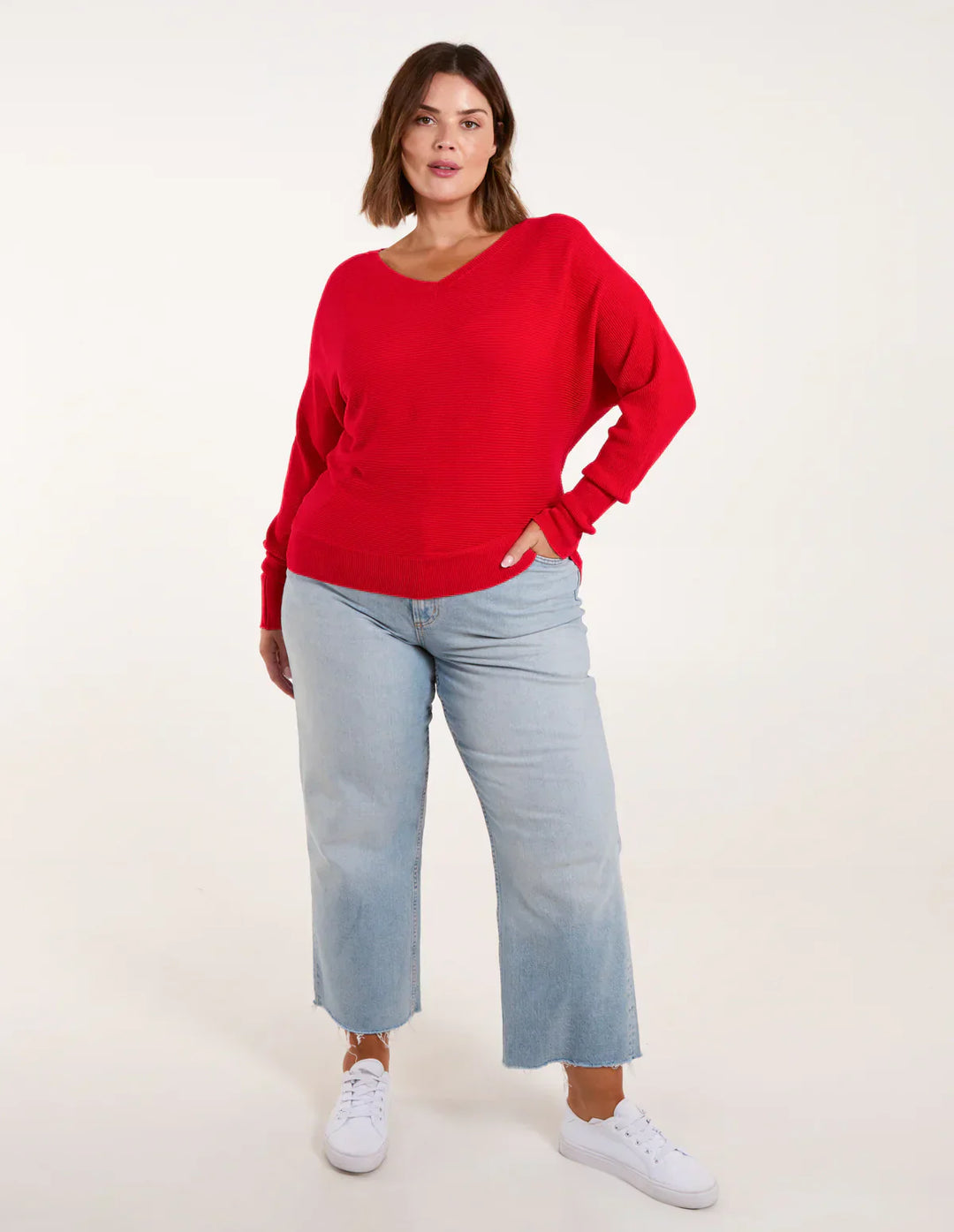 R&B | Roter Kapuzen Freizeitpullover