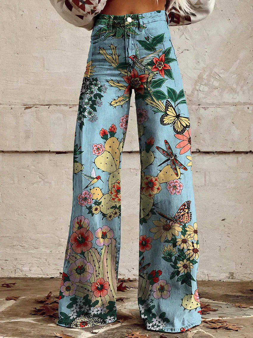 R&B | Floral Wide-Leg Jeans