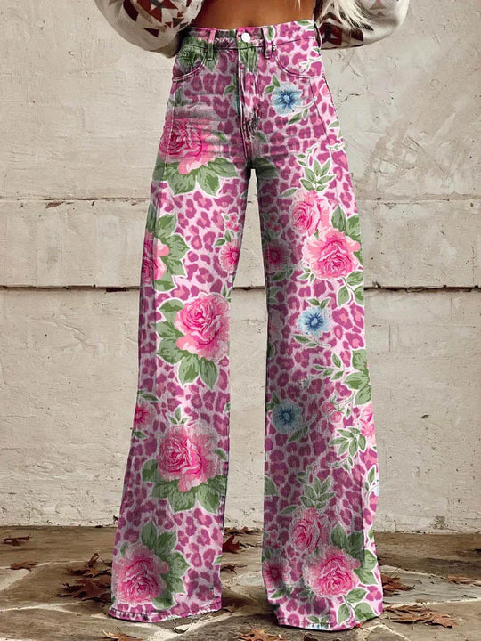 R&B | Floral Wide-Leg Jeans