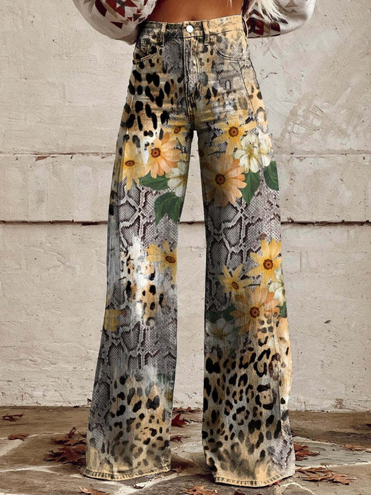 R&B | Floral Wide-Leg Jeans