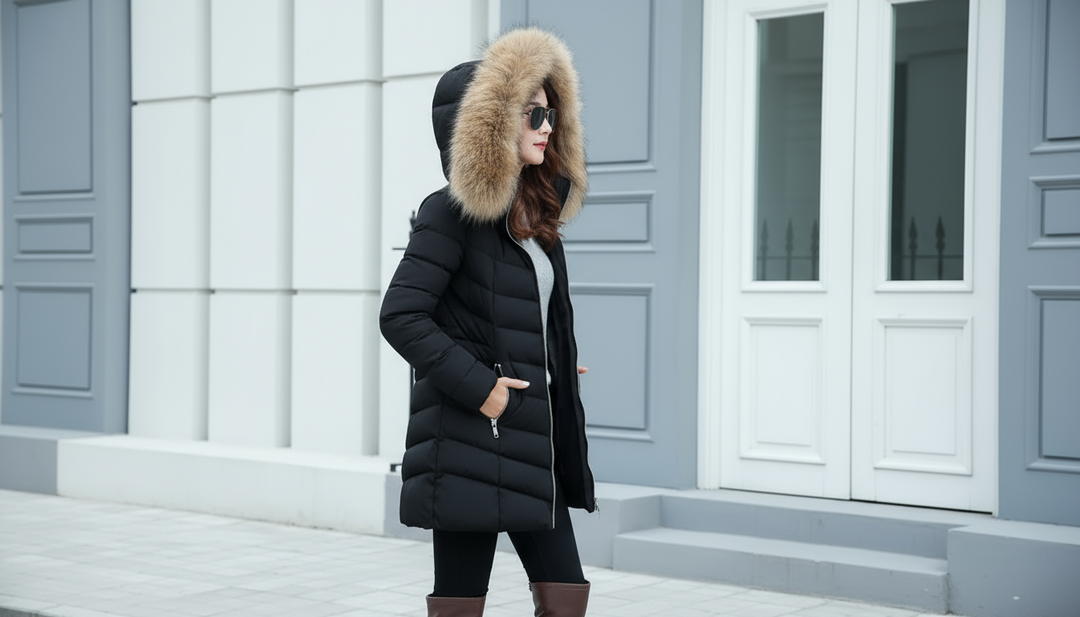 R&B | Daunenjacke mit Fellkragen - Warme Winterjacke