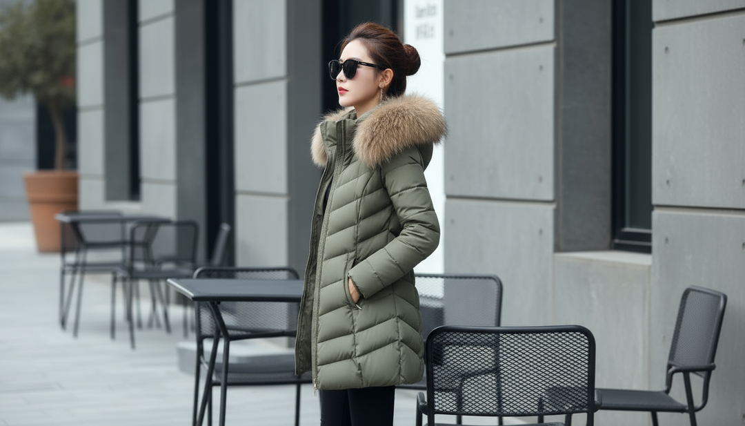 R&B | Daunenjacke mit Fellkragen - Warme Winterjacke