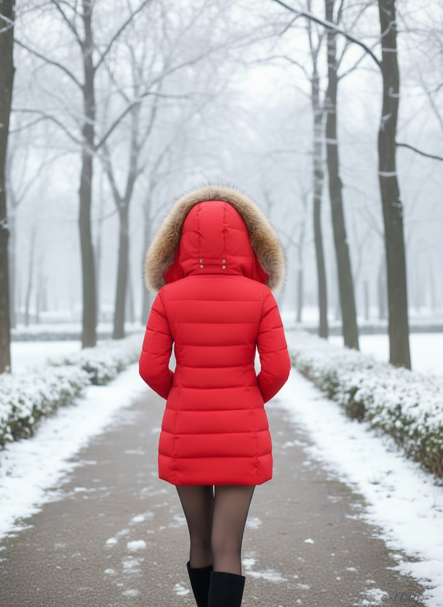 R&B | Daunenjacke mit Fellkragen - Warme Winterjacke