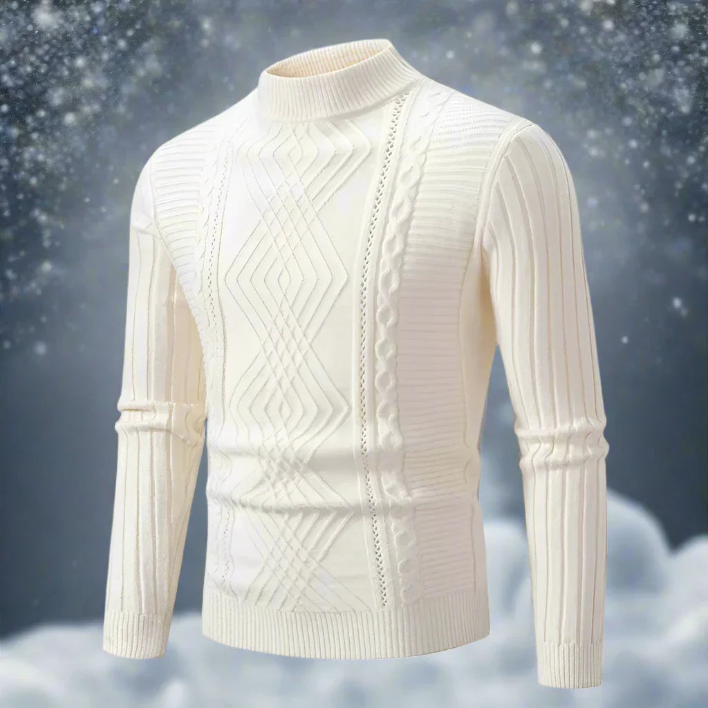 R&B | Wool Rollneck Sweater Cable Knit Roll Neck Sweater