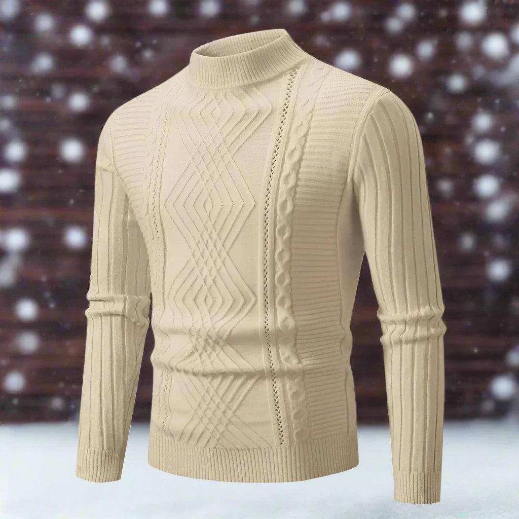 R&B | Wool Rollneck Sweater Cable Knit Roll Neck Sweater