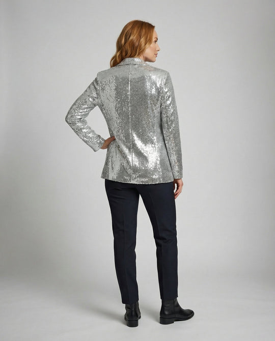 Glamouröser Pailletten Revers Blazer | R&B