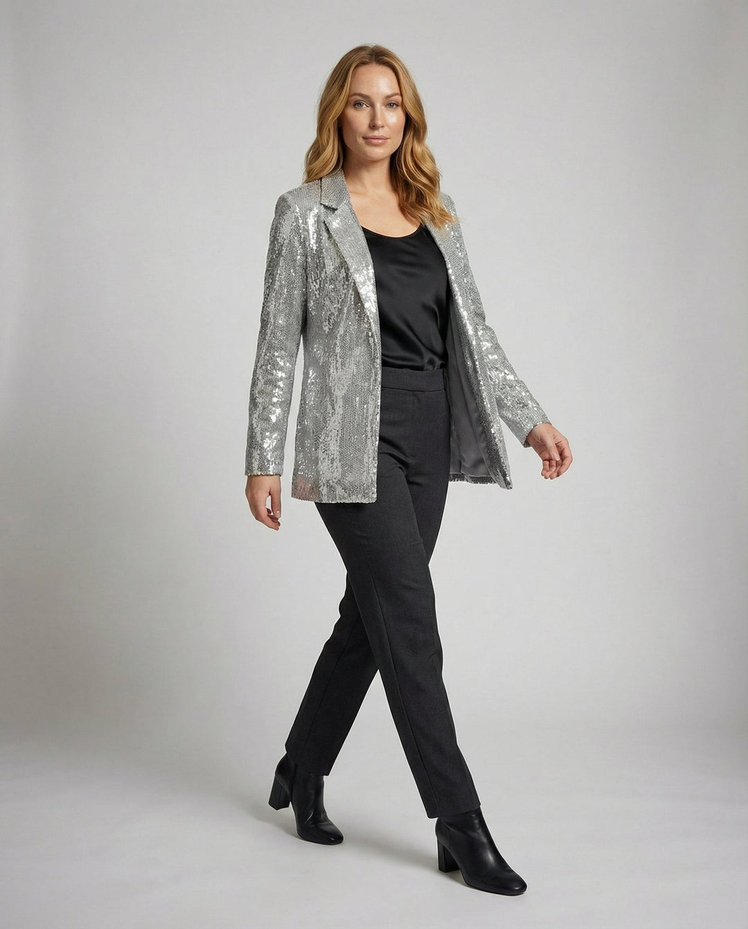 Glamouröser Pailletten Revers Blazer | R&B