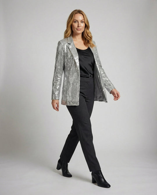 Glamouröser Pailletten Revers Blazer | R&B