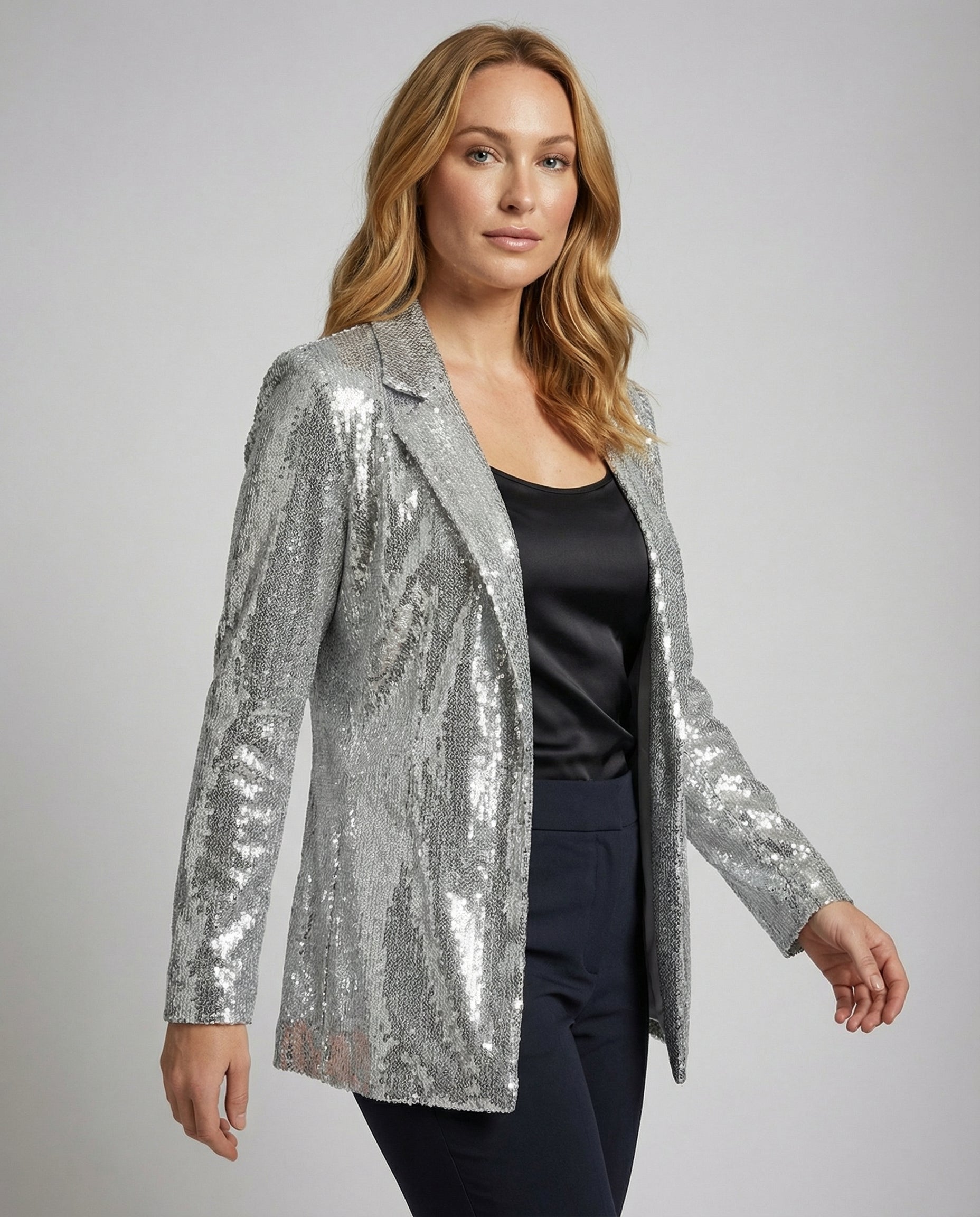 Glamouröser Pailletten Revers Blazer | R&B