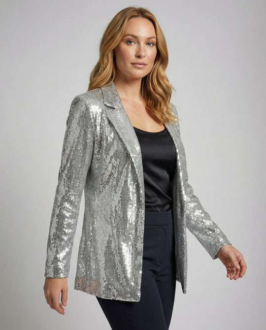 Glamouröser Pailletten Revers Blazer | R&B