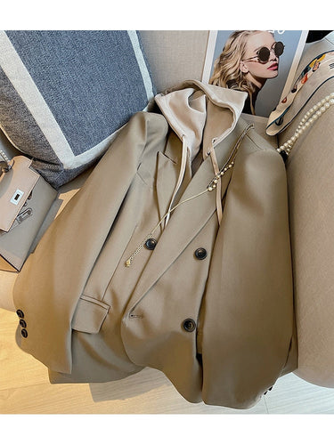R&B | Blazer mit Kapuze für Damen Herbst- und Winterkleidung