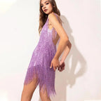 Paillettenkleid mit Fransen für Partys