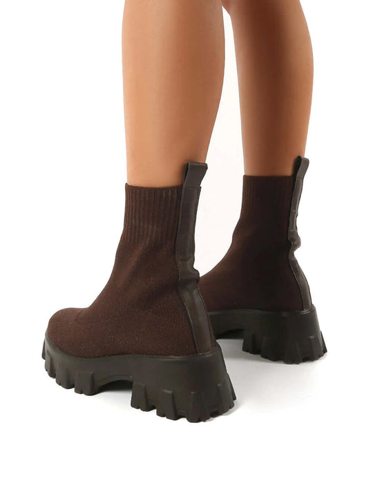 Lässige Schlittschuhsockenstiefel mit dicker Sohle R&B