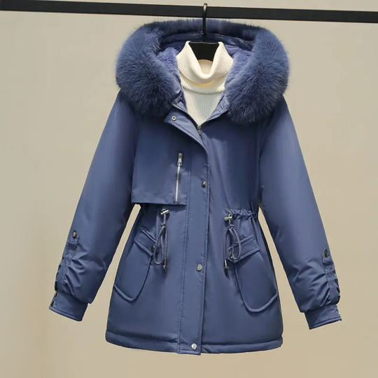 R&B | Damen Gesteppte Winterjacke Mit Pelzkragen