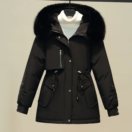 R&B | Damen Gesteppte Winterjacke Mit Pelzkragen