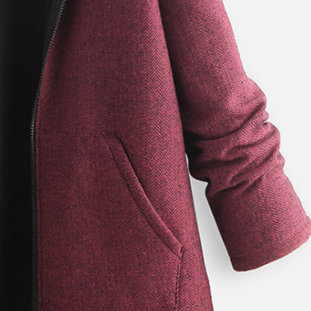 R&B | Lange Jacke - Wasserabweisend - Weiche Fütterung - Kapuze - Reißverschluss - Praktische Taschen