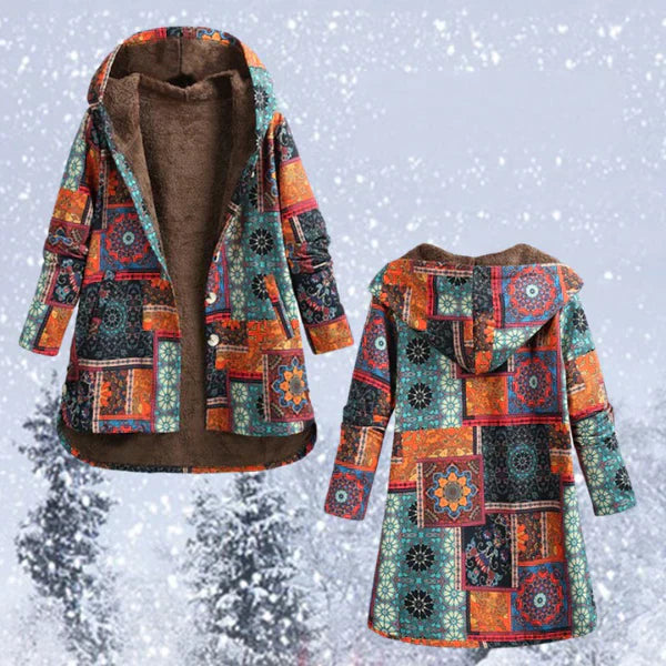 R&B | Bohemian Wintermantel mit Blumenmuster